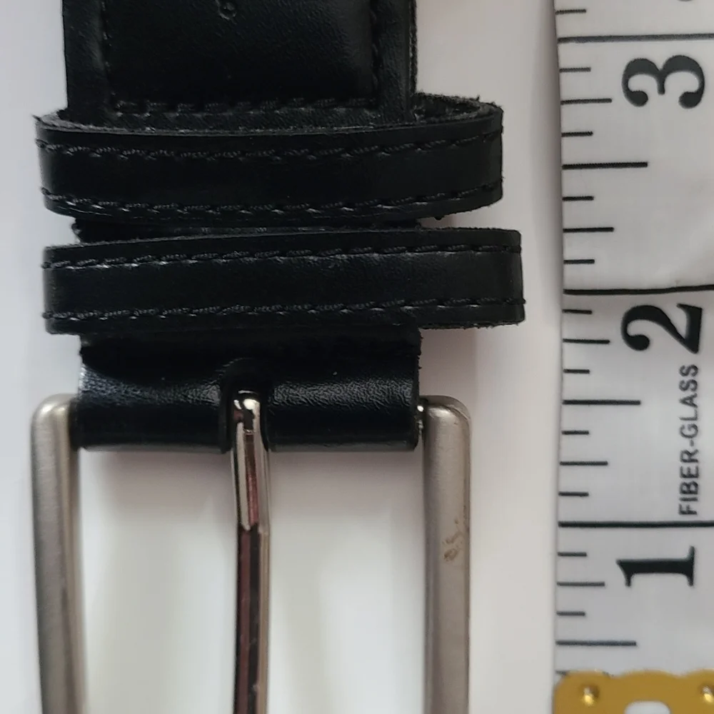DOCKERS 2XL Belt black braided brown silver buckle‎ LIKE NEW
